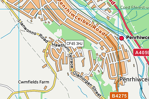 CF45 3HJ map - OS VectorMap District (Ordnance Survey)