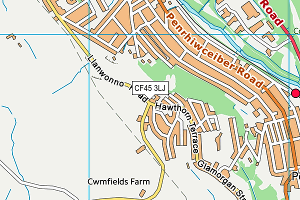 CF45 3LJ map - OS VectorMap District (Ordnance Survey)