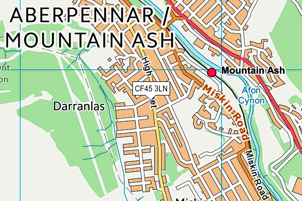 CF45 3LN map - OS VectorMap District (Ordnance Survey)