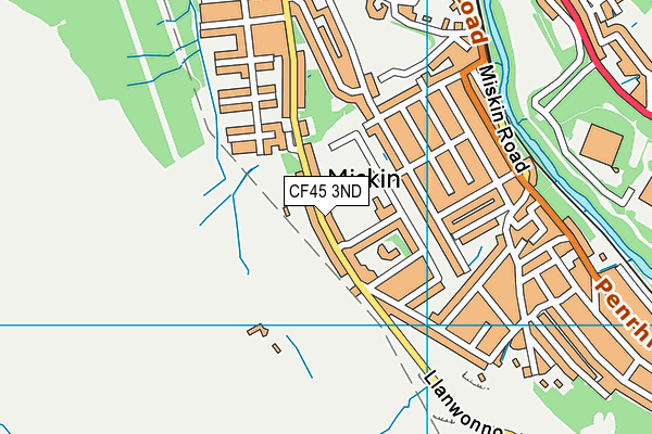 CF45 3ND map - OS VectorMap District (Ordnance Survey)