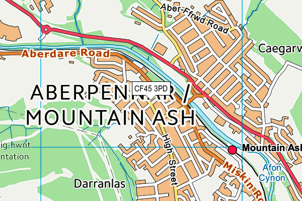 CF45 3PD map - OS VectorMap District (Ordnance Survey)