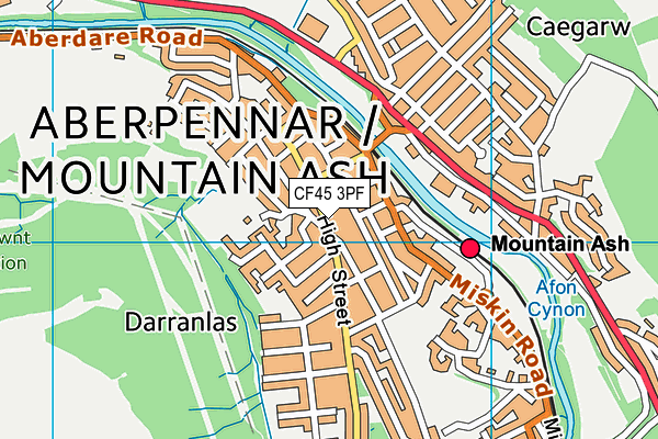 CF45 3PF map - OS VectorMap District (Ordnance Survey)