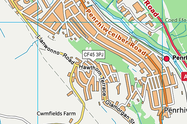 CF45 3PJ map - OS VectorMap District (Ordnance Survey)