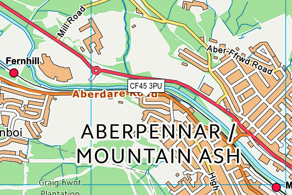 CF45 3PU map - OS VectorMap District (Ordnance Survey)