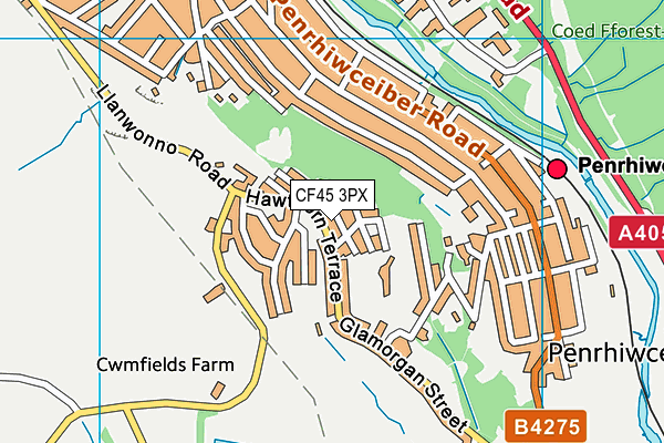 CF45 3PX map - OS VectorMap District (Ordnance Survey)