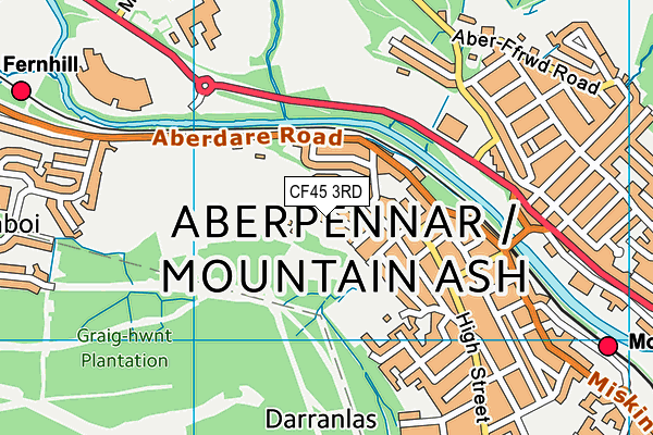 CF45 3RD map - OS VectorMap District (Ordnance Survey)