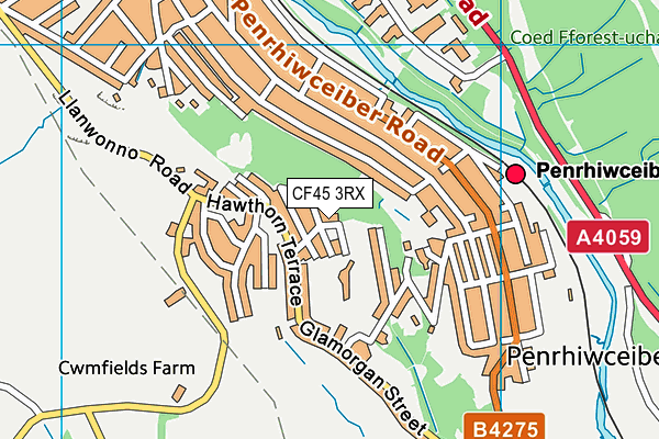 CF45 3RX map - OS VectorMap District (Ordnance Survey)