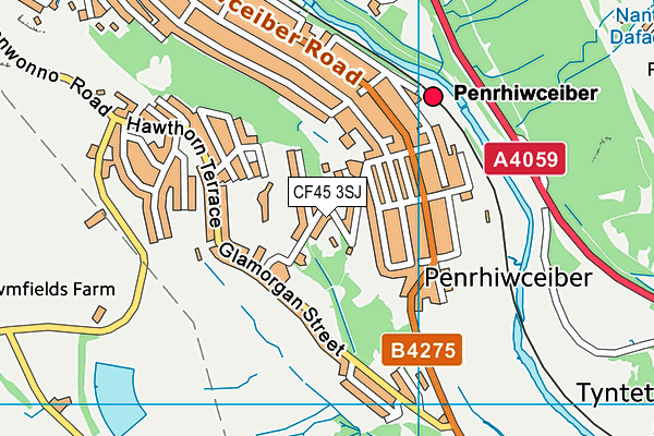 CF45 3SJ map - OS VectorMap District (Ordnance Survey)