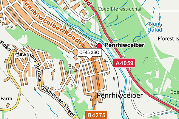 CF45 3SQ map - OS VectorMap District (Ordnance Survey)