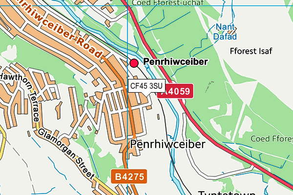 CF45 3SU map - OS VectorMap District (Ordnance Survey)