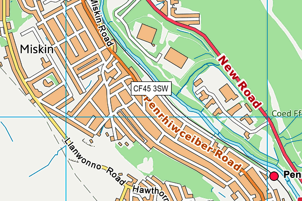 CF45 3SW map - OS VectorMap District (Ordnance Survey)