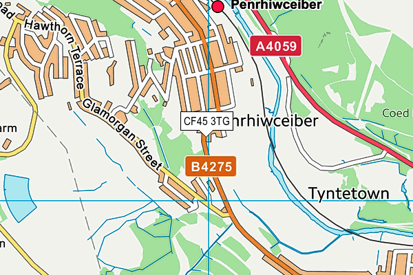 CF45 3TG map - OS VectorMap District (Ordnance Survey)