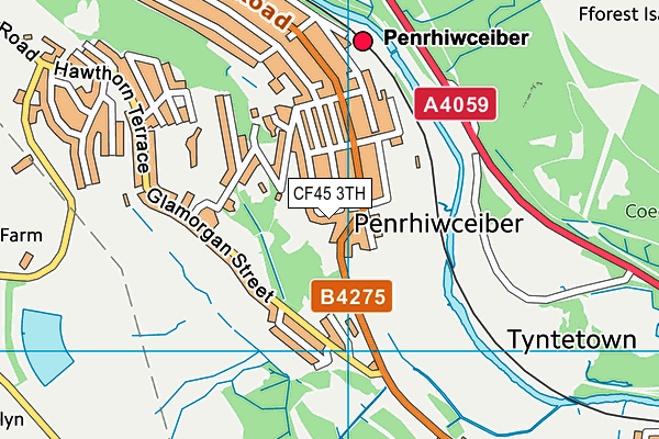 CF45 3TH map - OS VectorMap District (Ordnance Survey)