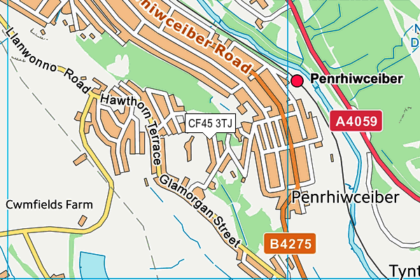 CF45 3TJ map - OS VectorMap District (Ordnance Survey)