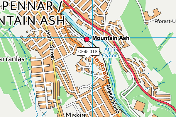 CF45 3TS map - OS VectorMap District (Ordnance Survey)