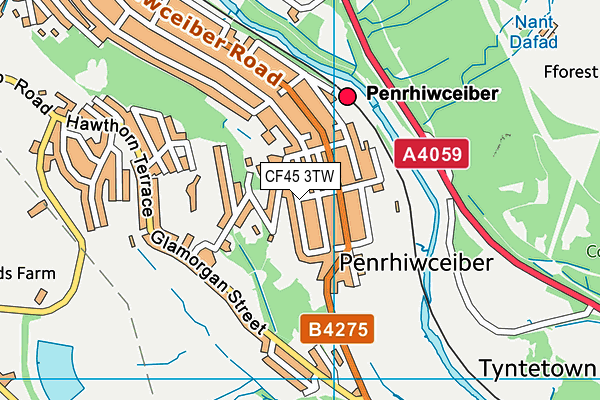 CF45 3TW map - OS VectorMap District (Ordnance Survey)