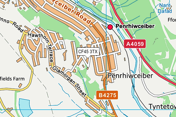 CF45 3TX map - OS VectorMap District (Ordnance Survey)