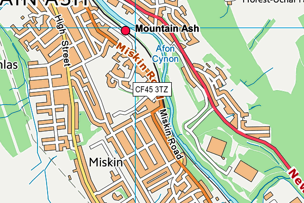 CF45 3TZ map - OS VectorMap District (Ordnance Survey)