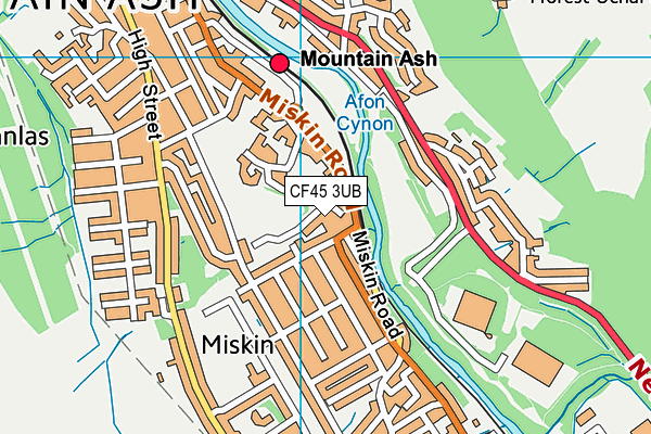 CF45 3UB map - OS VectorMap District (Ordnance Survey)