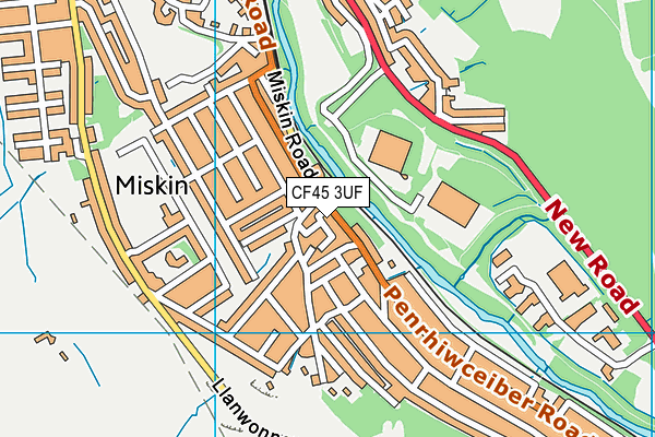 CF45 3UF map - OS VectorMap District (Ordnance Survey)