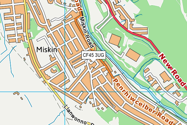 CF45 3UG map - OS VectorMap District (Ordnance Survey)