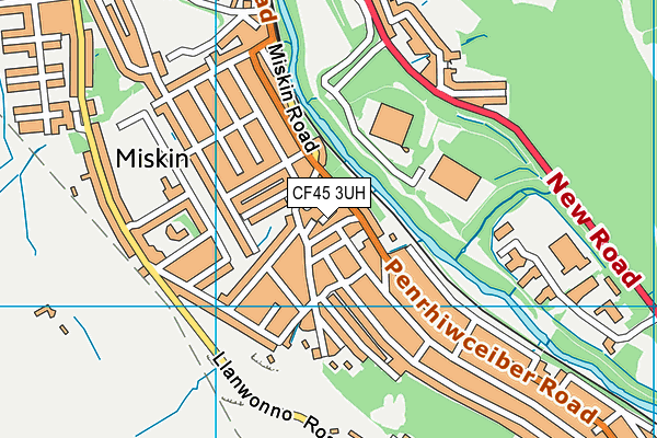 CF45 3UH map - OS VectorMap District (Ordnance Survey)