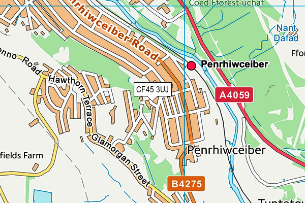 CF45 3UJ map - OS VectorMap District (Ordnance Survey)