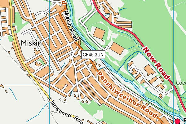 CF45 3UN map - OS VectorMap District (Ordnance Survey)