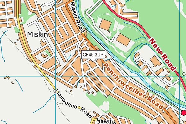 CF45 3UP map - OS VectorMap District (Ordnance Survey)