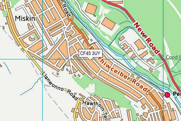 CF45 3UY map - OS VectorMap District (Ordnance Survey)