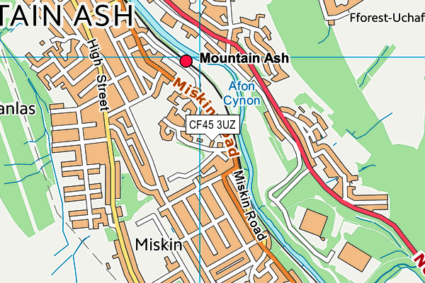 CF45 3UZ map - OS VectorMap District (Ordnance Survey)