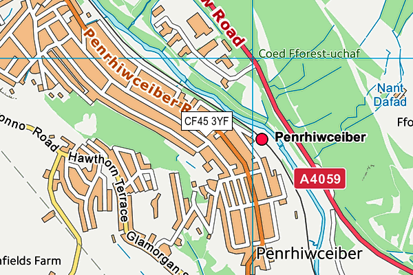 CF45 3YF map - OS VectorMap District (Ordnance Survey)