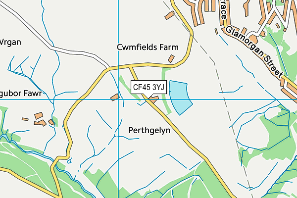 CF45 3YJ map - OS VectorMap District (Ordnance Survey)