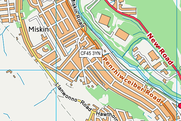 CF45 3YN map - OS VectorMap District (Ordnance Survey)