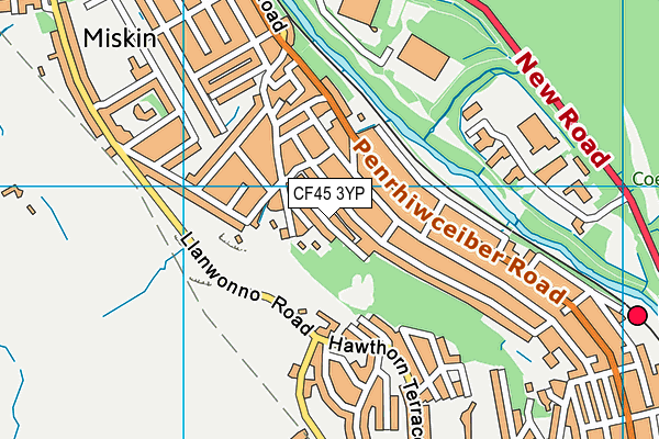 CF45 3YP map - OS VectorMap District (Ordnance Survey)