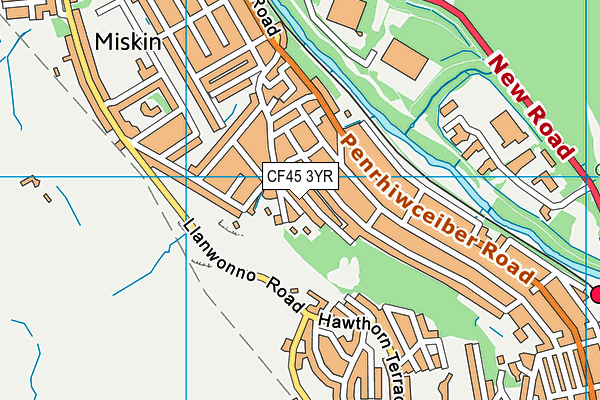 CF45 3YR map - OS VectorMap District (Ordnance Survey)