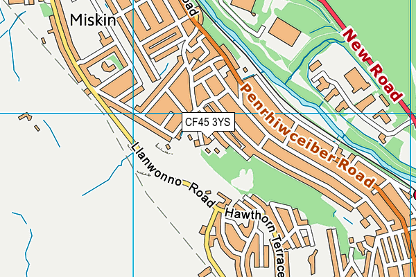 CF45 3YS map - OS VectorMap District (Ordnance Survey)