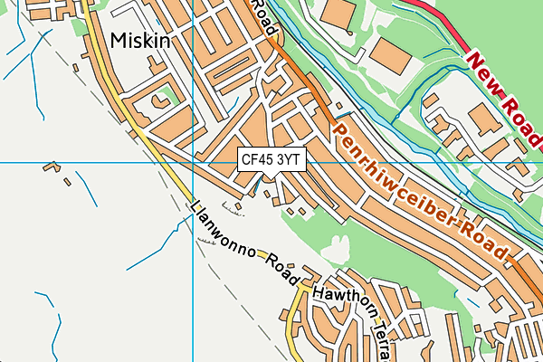 CF45 3YT map - OS VectorMap District (Ordnance Survey)