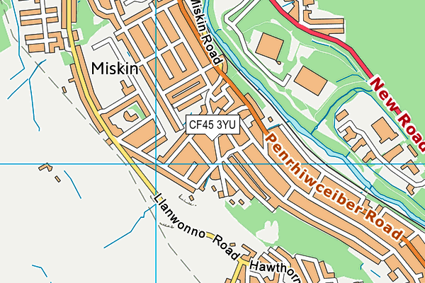 CF45 3YU map - OS VectorMap District (Ordnance Survey)