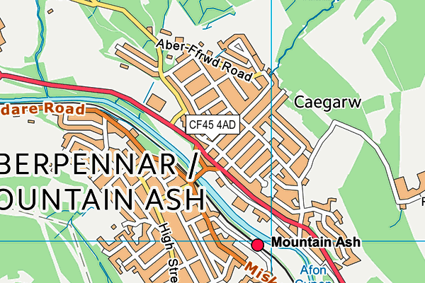 CF45 4AD map - OS VectorMap District (Ordnance Survey)