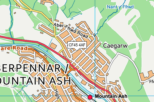 CF45 4AF map - OS VectorMap District (Ordnance Survey)