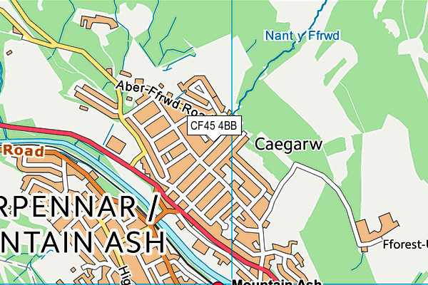 CF45 4BB map - OS VectorMap District (Ordnance Survey)