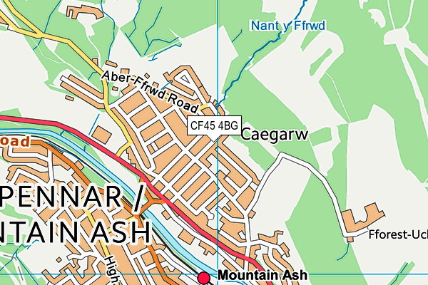 CF45 4BG map - OS VectorMap District (Ordnance Survey)