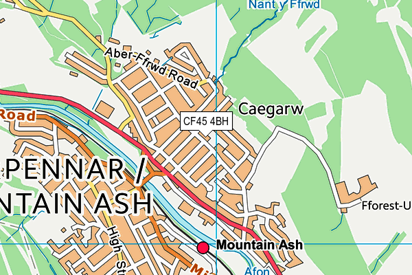 CF45 4BH map - OS VectorMap District (Ordnance Survey)