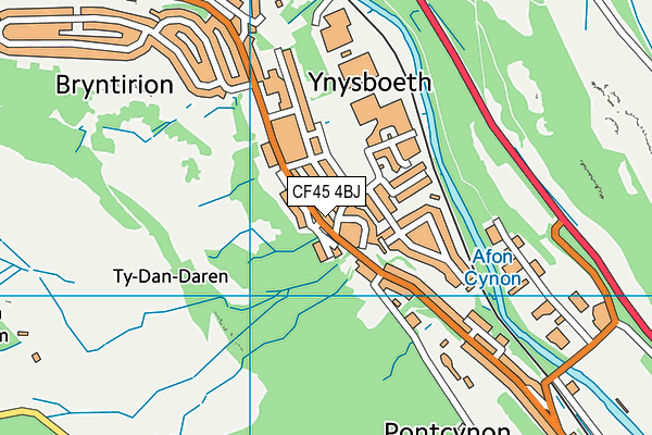 CF45 4BJ map - OS VectorMap District (Ordnance Survey)