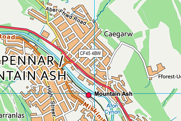 CF45 4BW map - OS VectorMap District (Ordnance Survey)