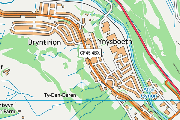 CF45 4BX map - OS VectorMap District (Ordnance Survey)