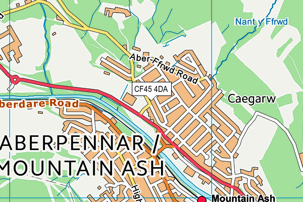 CF45 4DA map - OS VectorMap District (Ordnance Survey)