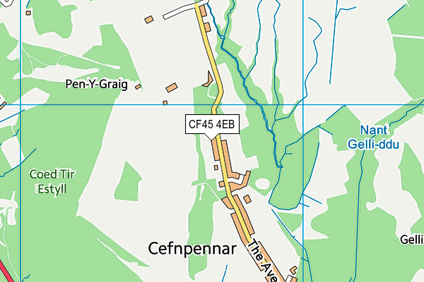 CF45 4EB map - OS VectorMap District (Ordnance Survey)