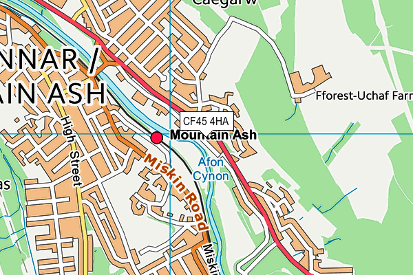 CF45 4HA map - OS VectorMap District (Ordnance Survey)